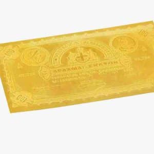 100 DRACHMAS STATE OF CRETE BANKNOTE IN 24K GOLD LEAF