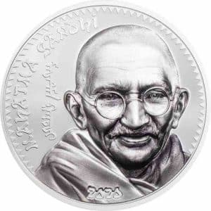 1000 Tughrik Mahatma Gandhi 1 OZ Silver .999 Proof Mongolia 2020