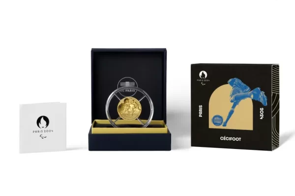 Paris 2024 Paralympic Games 50€ gold coin - Sports Blind football - Proof quality year date 2022