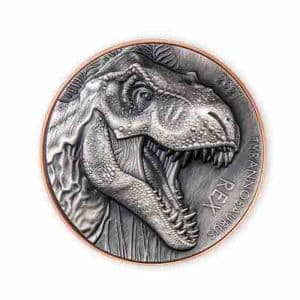 T Rex Huge 60mm Bimetallic Copper Silver 2021 Nominal value 10 Vatu