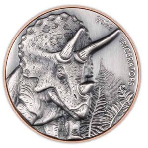 Triceratops huge 60mm Bimetallic Coin Copper Silver 2022