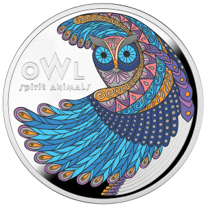 OWL Spirit Animals Silver Coin 1$ Niue 2024