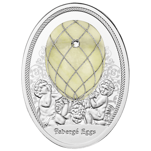 DIAMOND TRELLIS EGG Faberge Eggs Ασημένιο νόμισμα 1$ Niue 2024