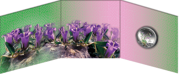 5€ Νόμισμα Έγχρωμο Campanula Saxatilis Ασήμι Ελλάδα 2021